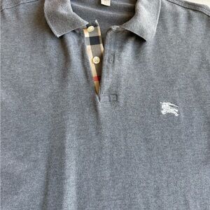 Men's Gray Burberry Polo Shirt